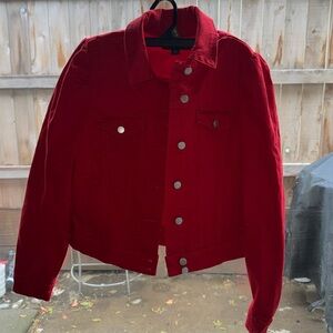 New Red  Boston Proper cotton cropped jacket